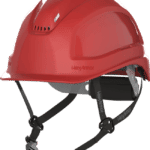 Red Vented Safety Helmet