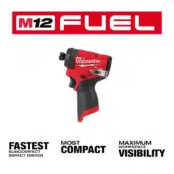 milwaukee m12 1/4" hex impact driver