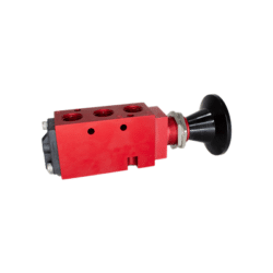 4 way 2 position black button valve