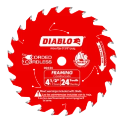 diablo (4 1/2" 5 3/8") 24 teeth framing saw blades