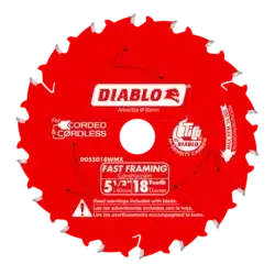 diablo 5 1/2" x 18 teeth fast framing saw blade