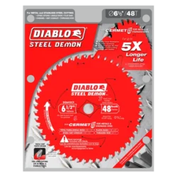 diablo 6 1/2" x 48 teeth steel demon™ cermet ii saw blade for medium metal