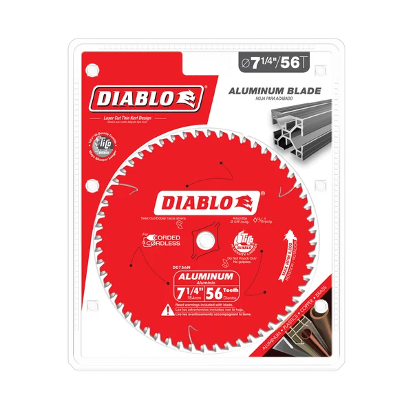 diablo 7 1/4" x 56 teeth saw blade for aluminum