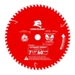 diablo 7 1/4" x 60 teeth wood demon™ ultimate finish saw blade