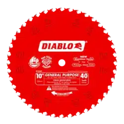 diablo 10" x 40 teeth general purpose saw blade for wood