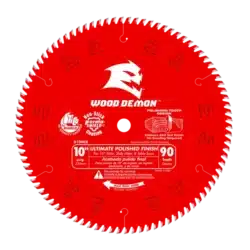 diablo 10" x 90 teeth wood demon™ ultimate polished finish saw blade for wood