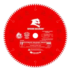 diablo 12" x 100 teeth wood demon™ ultimate polished finish saw blade for wood