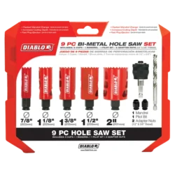 diablo 9pc bi metal hole saw set
