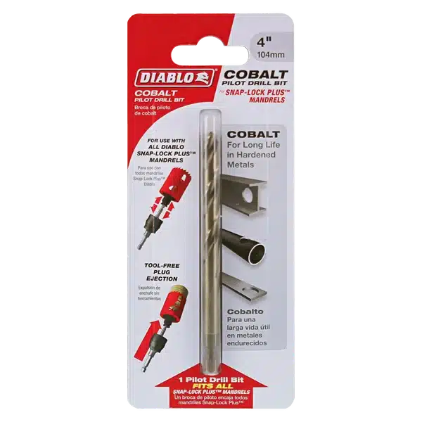 diablo 4" carbide tipped pilot drill bit for hardened metals