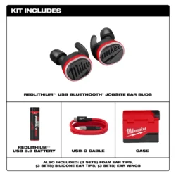 milwaukee redlithium™ usb bluetooth® jobsite ear buds