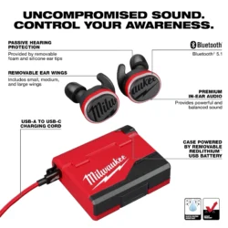 milwaukee redlithium™ usb bluetooth® jobsite ear buds