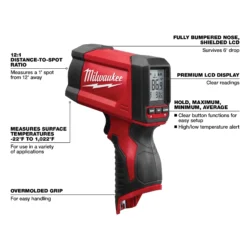 milwaukee m12™ 12:1 infrared temp gun™