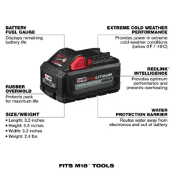 milwaukee m18™ redlithium™ high output™ xc6.0 battery pack