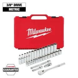 milwaukee 3/8" drive 32pc ratchet & socket set metric