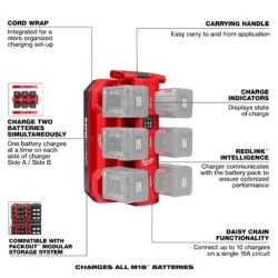 milwaukee m18™ six bay daisy chain rapid charger