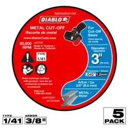 diablo 3" metal cut off discs (5 pk)