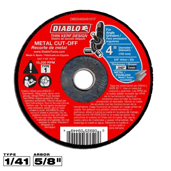 diablo 4" metal cut off disc