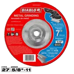 diablo 7" type 27 hub metal grinding disc