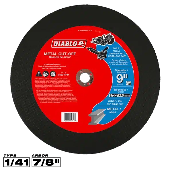 diablo 9" metal cut off disc