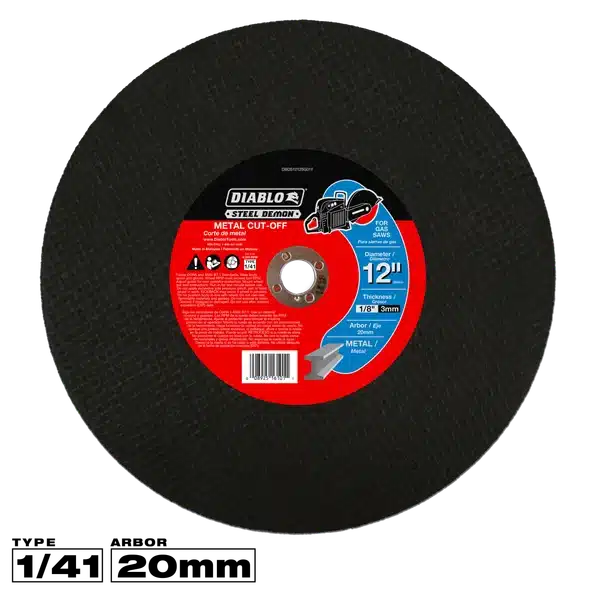 diablo 12" x 20mm speed demon™ high speed metal cut off disc