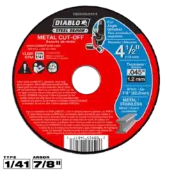 diablo 4 1/2" type 1 steel demon™ metal cut off disc