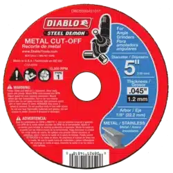 diablo 5" type 1 steel demon™ metal cut off disc