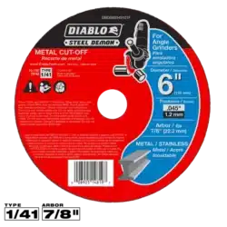 diablo 6" type 1 steel demon™ metal cut off disc