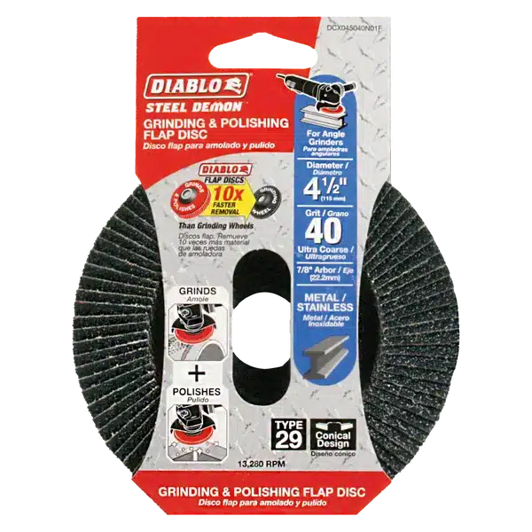 diablo 4 1/2" type 29 steel demon™ flap discs for metal